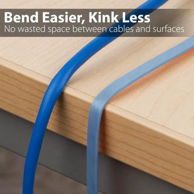 Alt view image 6 of 7 - Fosmon Networking Cat5e Flat Tangle Free Ethernet Patch Cable (Sky Blue, 3 Feet)