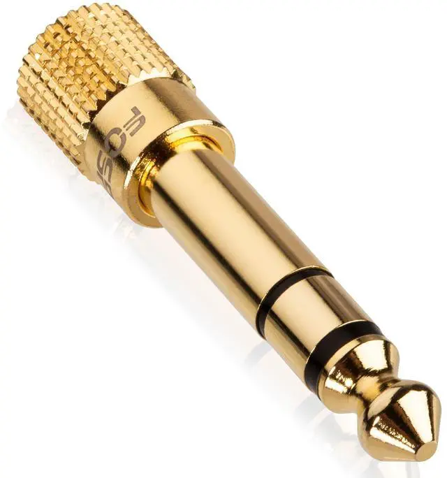 Alt view image 5 of 7 - FosPower 3 Pack 6.35mm (1/4 inch) Male to 3.5mm (1/8 inch) Female 3-Conductor TRS AUX Stereo Audio Headphone Jack Adapter - 24K Gold Plated