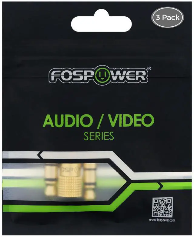 Alt view image 7 of 7 - FosPower 3 Pack 6.35mm (1/4 inch) Male to 3.5mm (1/8 inch) Female 3-Conductor TRS AUX Stereo Audio Headphone Jack Adapter - 24K Gold Plated