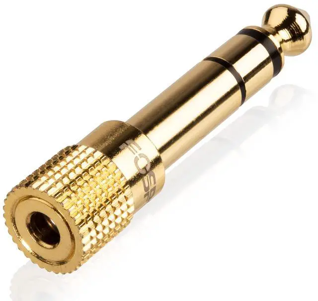 Alt view image 6 of 7 - FosPower 3 Pack 6.35mm (1/4 inch) Male to 3.5mm (1/8 inch) Female 3-Conductor TRS AUX Stereo Audio Headphone Jack Adapter - 24K Gold Plated