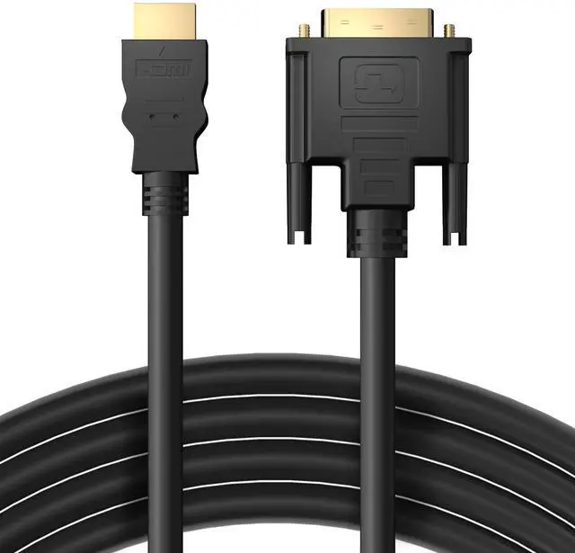 Alt view image 4 of 5 - Fosmon HDMI to DVI Cable 24+1 (6FT), Full 1080p, Bi-Directional Gold Plated Adapter, High Speed HDMI Male to DVI-D Male