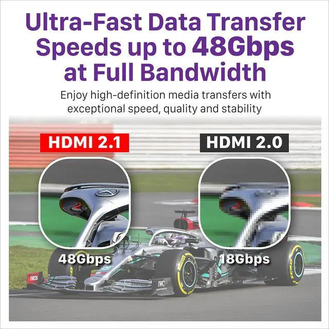 Alt view image 3 of 7 - Fosmon 3-Port 8K HDMI 2.1 Switch with Remote Control, HDCP 2.3 HDMI Switcher, 3x1 HDMI Splitter for PS5, Xbox X, Apple TV