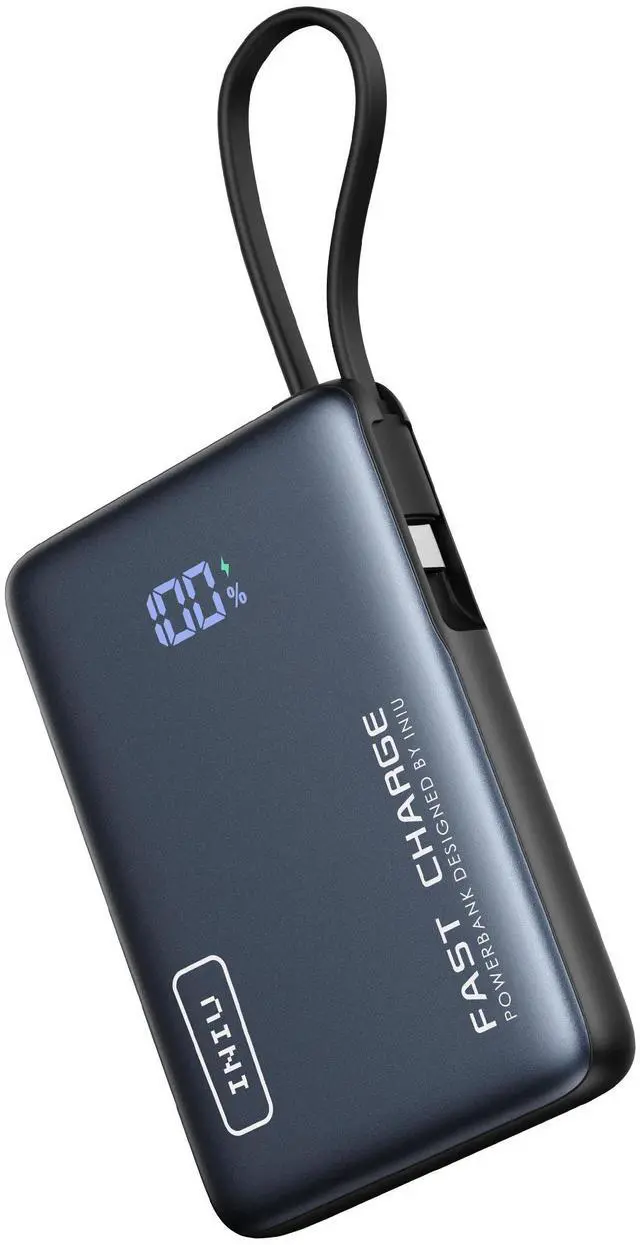 Alt view image 6 of 7 - INIU Portable Charger, Compact 10000mAh PD 20W Power Bank with Built-in USB-C Cable for iPhone, Samsung etc.