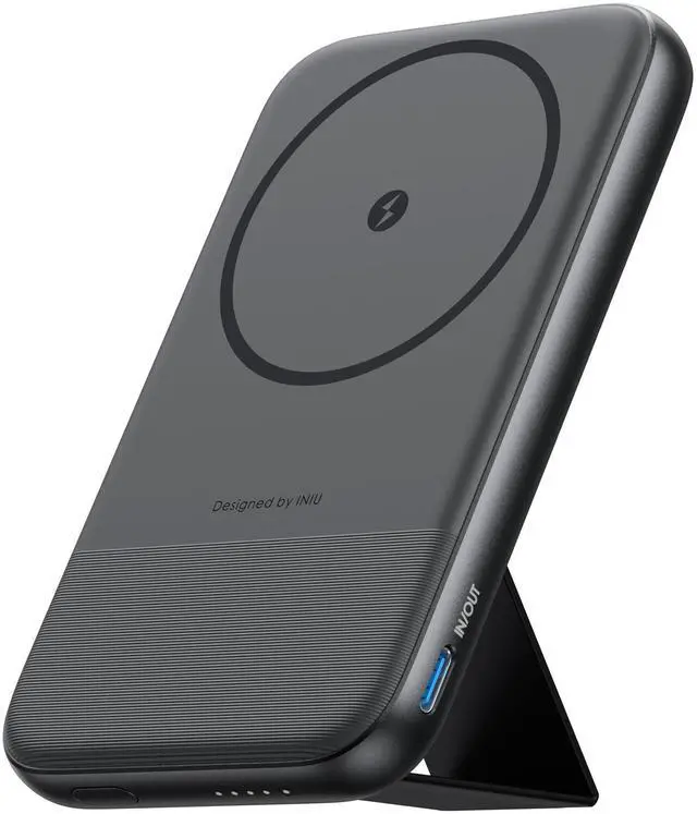Main image of INIU Qi2 Magnetic Power Bank, Ultra Compact 10000mAh 30W Portable Charger with Foldable Stand for iPhone 15/14/13/12 Series