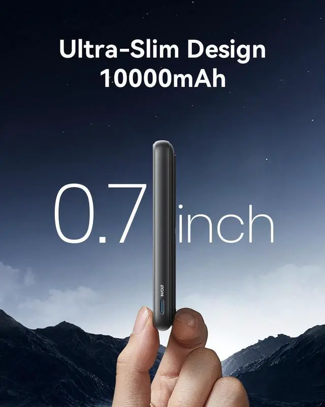 Alt view image 6 of 6 - INIU Qi2 Magnetic Power Bank, Ultra Compact 10000mAh 30W Portable Charger with Foldable Stand for iPhone 15/14/13/12 Series