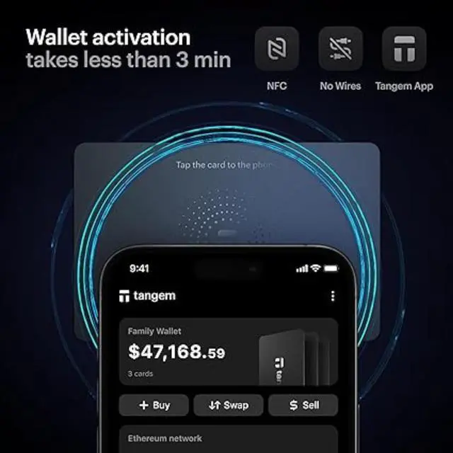 Alt view image 2 of 7 - TANGEM Wallet 2.0 (Pack of 3 cards) - Secure Crypto Wallet - Trusted Cold Storage for Bitcoin, Ethereum, NFT's & More Coins - 100% Offline Hardware