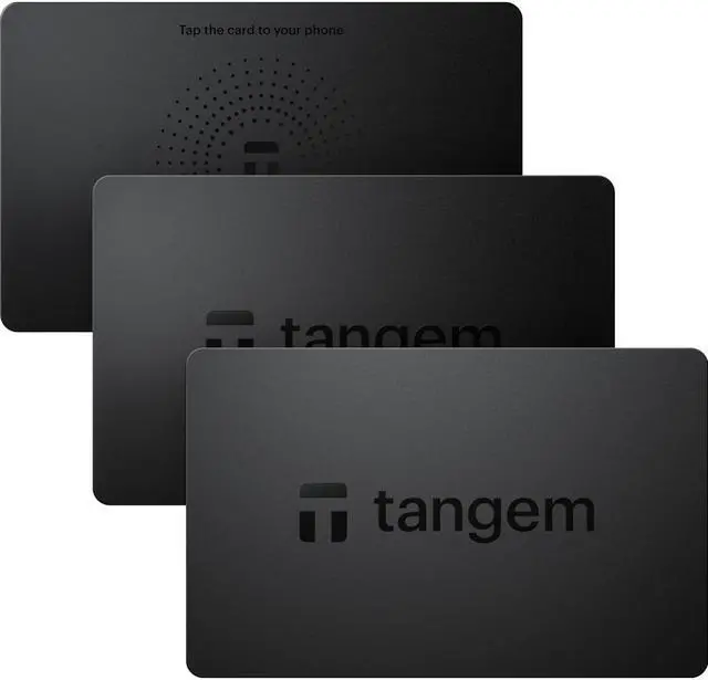 Main image of TANGEM Wallet 2.0 (Pack of 3 cards) - Secure Crypto Wallet - Trusted Cold Storage for Bitcoin, Ethereum, NFT's & More Coins - 100% Offline Hardware