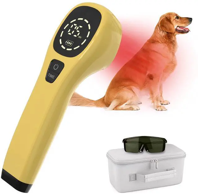 Main image of PUPCA Pet/Vet Therapy Device,Cold Laser Therapy Relieve Animal's Muscle Joint Pain,Portable Handheld Red Light Therapy Device,with 650nm and 808nm Wavelength,for Horses,Dogs,Cats and Others (Gold)