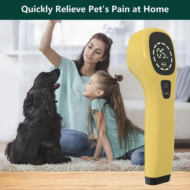 Alt view image 2 of 7 - PUPCA Pet/Vet Therapy Device,Cold Laser Therapy Relieve Animal's Muscle Joint Pain,Portable Handheld Red Light Therapy Device,with 650nm and 808nm Wavelength,for Horses,Dogs,Cats and Others (Gold)