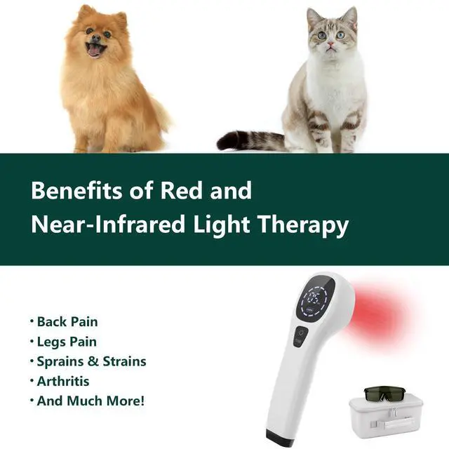 Alt view image 2 of 5 - PUPCA Pet/Vet Therapy Device,Cold Laser Therapy Relieve Animal's Muscle Joint Pain,Portable Handheld Red Light Therapy Device,with 650nm and 808nm Wavelength,for Horses,Dogs,Cats and Others (White)
