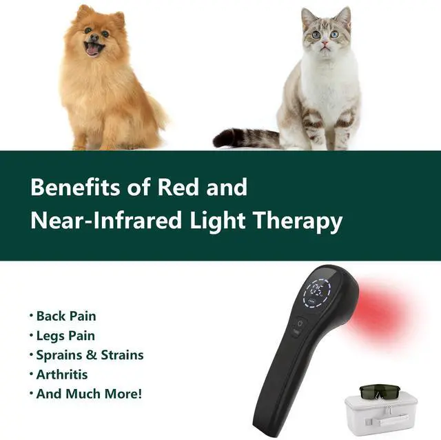 Alt view image 2 of 5 - PUPCA Pet/Vet Therapy Device,Cold Laser Therapy Relieve Animal's Muscle Joint Pain,Portable Handheld Red Light Therapy Device,with 650nm and 808nm Wavelength,for Horses,Dogs,Cats and Others (Black)