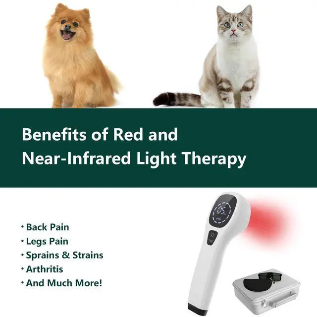 Alt view image 2 of 5 - PUPCA Pet/Vet Therapy Device,Cold Laser Therapy Relieve Animal's Muscle Joint Pain,Portable Handheld Red Light Therapy Device,with 12 * 650nm and 4 * 808nm Wavelength,for Horses,Dogs,Cats and Others
