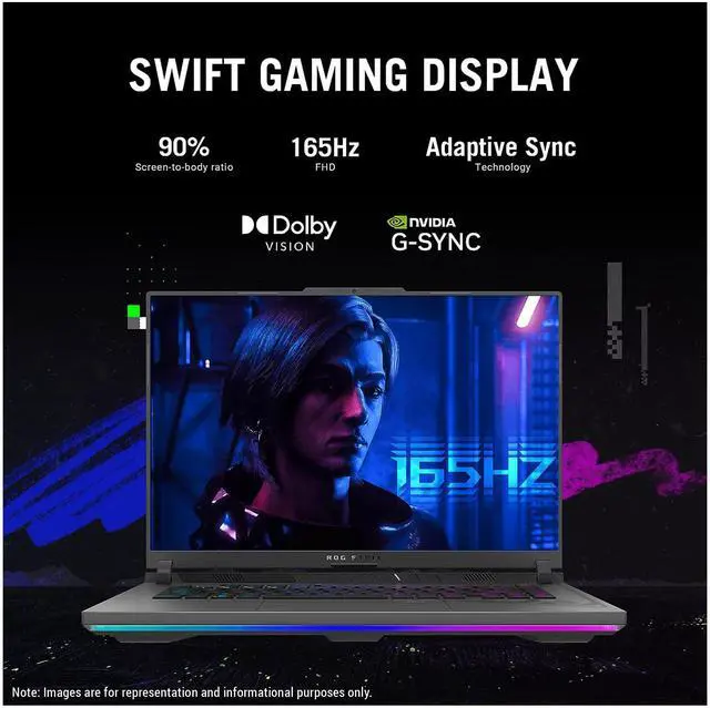 Alt view image 2 of 7 - Asus Rog Strix G16 Gaming Laptop, Intel i9-13980HX, 32 GB DDR5 Ram, 2 TB PCle SSD, 16"" QHD+ (1920x1200), Nvidia Geforce RTX 4060, W11 Home, Gray