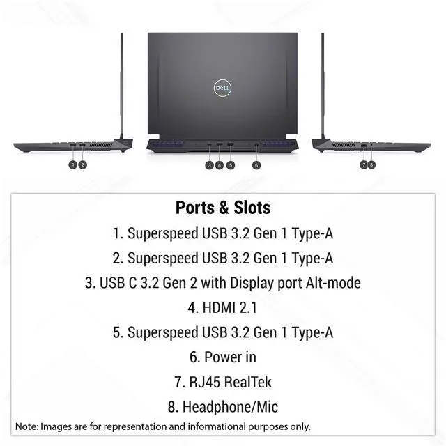 Alt view image 5 of 7 - Dell G16 7630 Gaming Laptop, Intel Core i9-13900HX, 32 GB DDR5 RAM, 1 TB NVMe SSD, 16" QHD Display, NVIDIA GeForce RTX 4070 , Backlit Keyboard, W11 Home, Metallic Nightshade