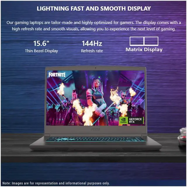 Alt view image 3 of 7 - MSI Thin A15 Gaming AI Laptop, AMD Ryzen 9 8945HS, 64 GB DDR5 RAM, 4 TB PCIe SSD, 15.6" FHD (1920x1080) 144 Hz IPS Display, Nvidia G-Force RTX 4060, Backlit Keyboard, W11 Pro, Black