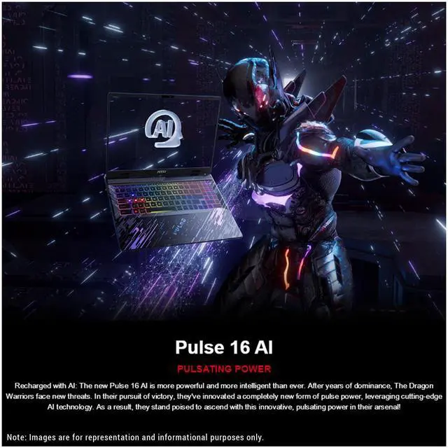 Alt view image 5 of 7 - MSI Pulse 16 AI Gaming Laptop, Intel Ultra 9-185H, 64 GB DDR5 RAM, 4 TB PCIe SSD, 16" QHD+ (2560x1600), Nvidia G-force RTX 4070, W11 Pro