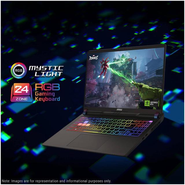 Alt view image 2 of 7 - MSI Vector 16 HX AI Gaming Laptop, Intel Ultra 9-275HX, 32 GB DDR5 RAM, 1 TB PCIe SSD, 16" WQXGA (2560x1600) 240Hz Display, Nvidia G-Force RTX 5080, 24 Zone RGB Keyboard, W11 Pro, Cosmo Gray