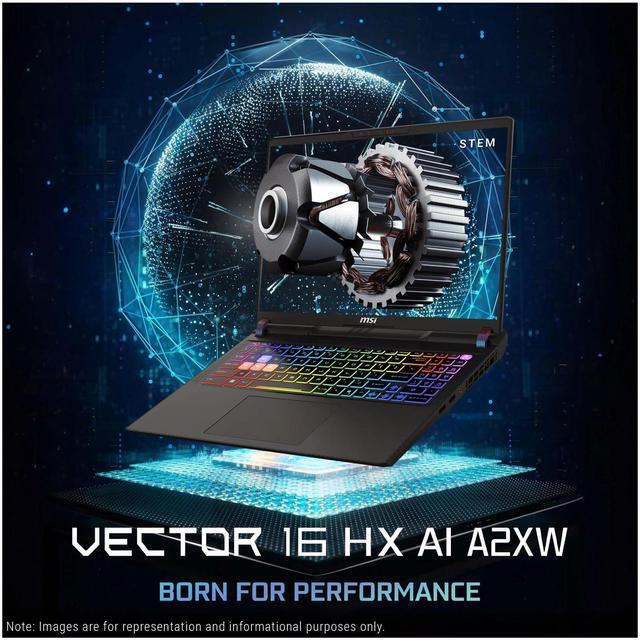 Alt view image 3 of 7 - MSI Vector 16 HX AI Gaming Laptop, Intel Ultra 9-275HX, 32 GB DDR5 RAM, 1 TB PCIe SSD, 16" WQXGA (2560x1600) 240Hz Display, Nvidia G-Force RTX 5080, 24 Zone RGB Keyboard, W11 Pro, Cosmo Gray