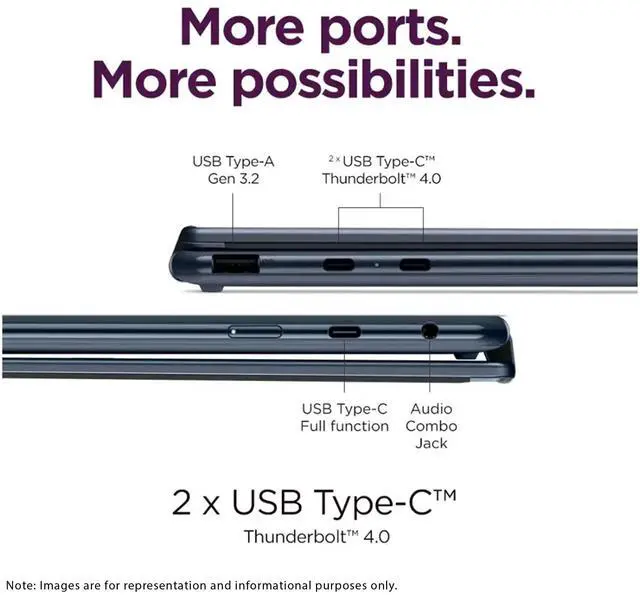 Alt view image 4 of 7 - Lenovo Yoga 9i 2-in-1 Copilot+ Laptop, Intel Ultra 7-258V, 32 GB LPDDR5x RAM, 2 TB PCIe SSD, 14" 3K (2880x1800) OLED Touchscreen Display, Intel Arc Graphics, Backlit Keyboard, W11 Pro, Cosmic Blue