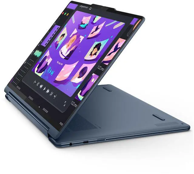 Alt view image 7 of 7 - Lenovo Yoga 9i 2-in-1 Copilot+ Laptop, Intel Ultra 7-258V, 32 GB LPDDR5x RAM, 2 TB PCIe SSD, 14" 3K (2880x1800) OLED Touchscreen Display, Intel Arc Graphics, Backlit Keyboard, W11 Pro, Cosmic Blue