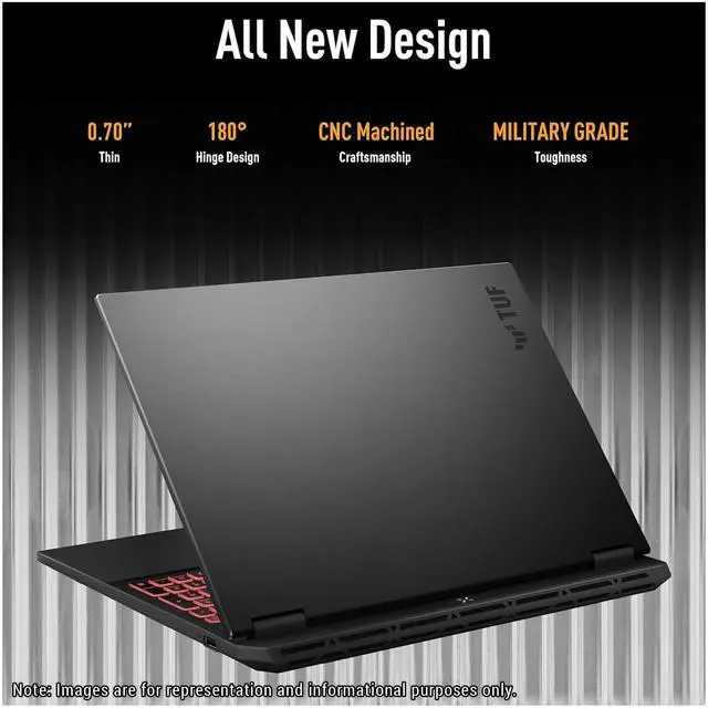 Alt view image 5 of 7 - ASUS TUF A16 Copilot+ Gaming Laptop, AMD Ryzen AI 9 HX 370, 32 GB LPDDR5x RAM, 1 TB PCle SSD, 16" WQXGA (2560x1600) 165Hz Display, Nvidia G-Force RTX 4060, 1-Zone RGB Keyboard, W11 Pro, Jaeger Gray