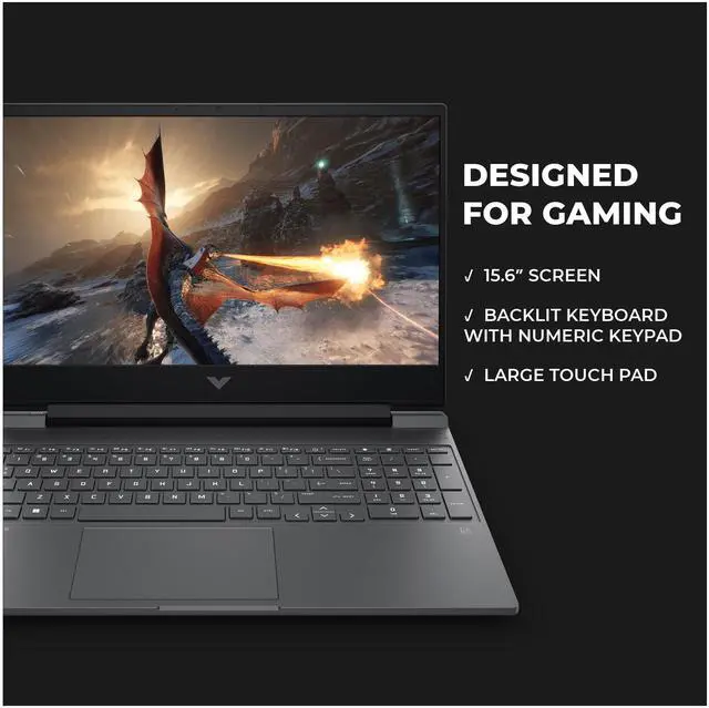 Alt view image 4 of 7 - HP Victus Gaming Laptop, AMD Ryzen 5 8645HS, 32 GB DDR5 RAM, 1 TB PCIe SSD, 15.6" FHD (1920x1080) 144Hz Display, Nvidia G-Force RTX 4050, Backlit Numeric Keyboard, W11 Home, Mica Silver