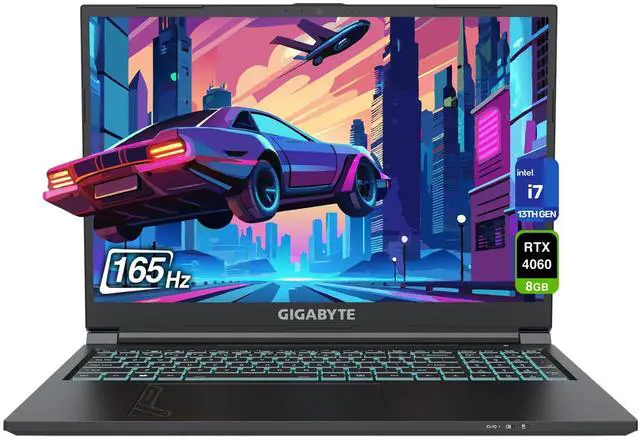 Main image of GIGABYTE G6 Series Gaming Laptop, Intel i7-13620H, 32 GB DRR5 RAM, 1 TB PCIe SSD, 16" WUXGA (1920x1200) 165Hz Display, Nvidia G-Force RTX 4060, RGB Backlit Numeric Keyboard, W11 Pro, Black