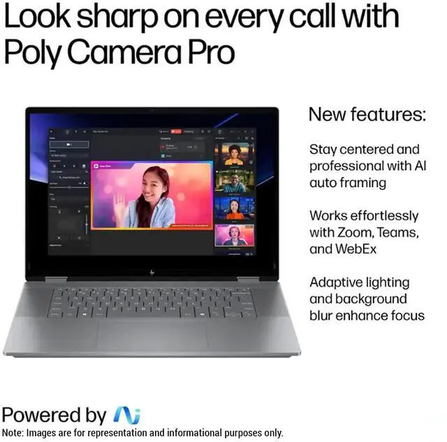 Alt view image 2 of 7 - HP OmniBook X Flip 2-in-1 Copilot+ Laptop, AMD Ryzen AI 7-350, 24 GB LPDDR5x RAM, 1 TB PCIe SSD, 16" 2K (1920x1200) Touchscreen, AMD Radeon 860M, Backlit Keyboard, W11 Home, Meteor Silver