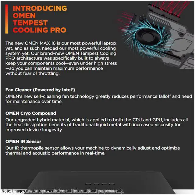 Alt view image 4 of 7 - Hp OMEN 16 MAX Gaming Laptop, Intel Ultra 9-275HX, 64 GB DDR5 RAM, 1 TB PCIe SSD, 16" WQXGA (2560 x 1600) Display, Nvidia G-Force RTX 5080, Numeric RGB Backlit Keyboard, W11 Home, Shadow black