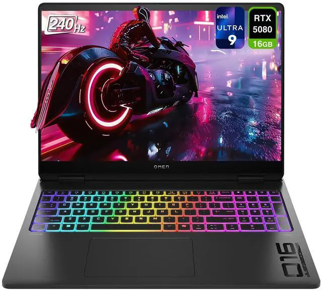 Main image of Hp OMEN 16 MAX Gaming Laptop, Intel Ultra 9-275HX, 64 GB DDR5 RAM, 1 TB PCIe SSD, 16" WQXGA (2560 x 1600) Display, Nvidia G-Force RTX 5080, Numeric RGB Backlit Keyboard, W11 Home, Shadow black