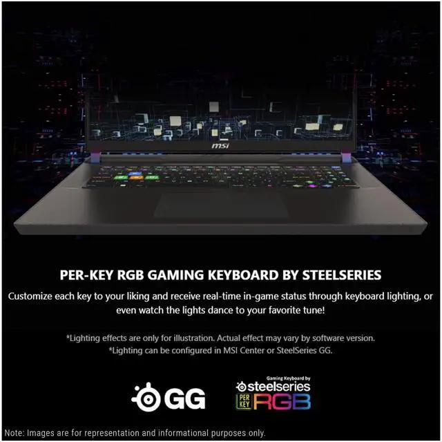 Alt view image 2 of 7 - MSI Vector 17 HX Gaming Laptop, Intel i9-14900HX, 64 GB DDR5 RAM, 4 TB PCIe SSD, 17" QHD+ (2560x1600) 240Hz Display, Nvidia G-Force RTX 4080, Backlit Keyboard, W11 Pro, Cosmo Gray