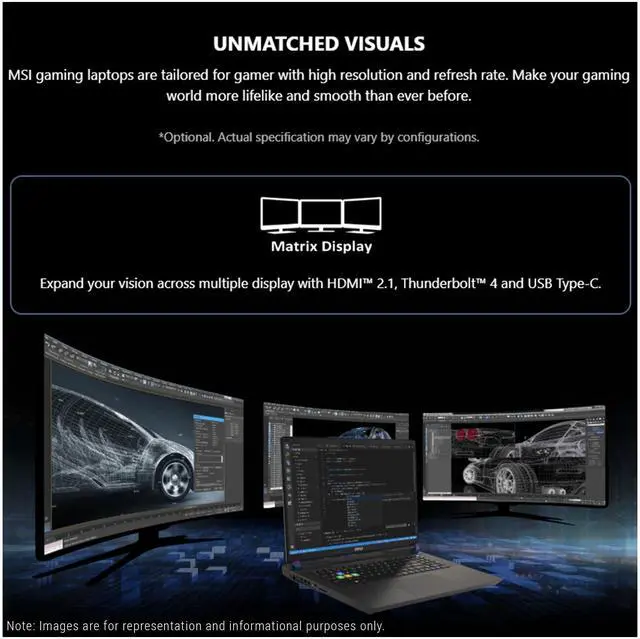 Alt view image 3 of 7 - MSI Vector 17 HX Gaming Laptop, Intel i9-14900HX, 64 GB DDR5 RAM, 4 TB PCIe SSD, 17" QHD+ (2560x1600) 240Hz Display, Nvidia G-Force RTX 4080, Backlit Keyboard, W11 Pro, Cosmo Gray