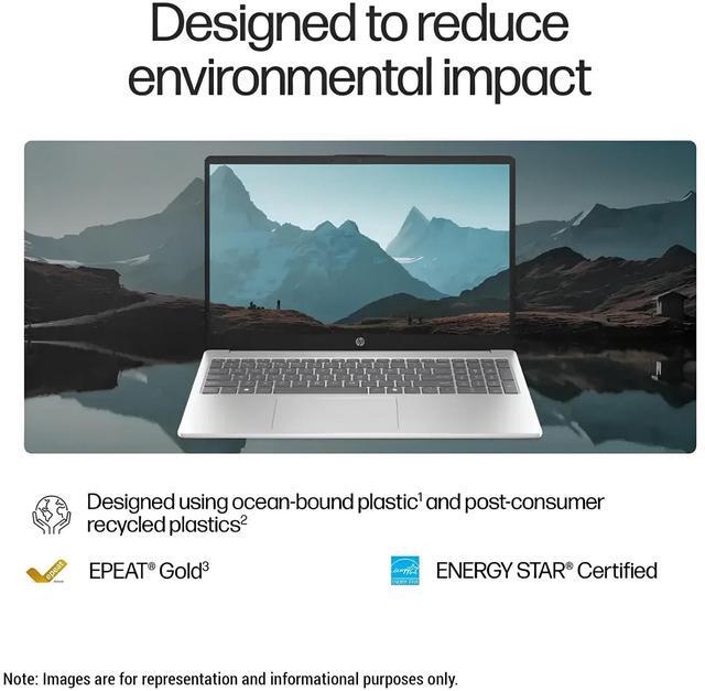 Alt view image 2 of 7 - HP 15 Laptop, Intel i7-1355U, 16 GB DDR4 RAM, 1 TB PCIe SSD, 15.6" FHD (1920x1080) Touchscreen, Iris Xe Graphics, W11 Home, Natural Silver