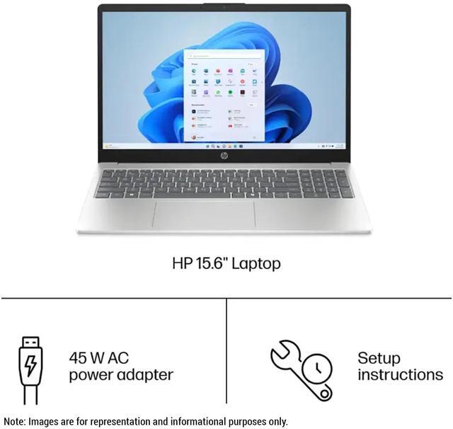 Alt view image 5 of 7 - HP 15 Laptop, Intel i7-1355U, 16 GB DDR4 RAM, 1 TB PCIe SSD, 15.6" FHD (1920x1080) Touchscreen, Iris Xe Graphics, W11 Home, Natural Silver