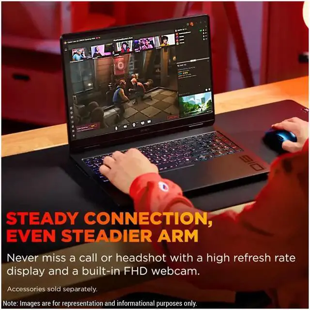 Alt view image 2 of 7 - HP OMEN Gaming Laptop, AMD Ryzen 9-8940HX, 64 GB DDR5 RAM, 2 TB PCIe SSD, 16" 2K (1920x1200) 144Hz Display, Nvidia G-Force RTX 5060, Backlit Keyboard, W11 Home, Shadow Black