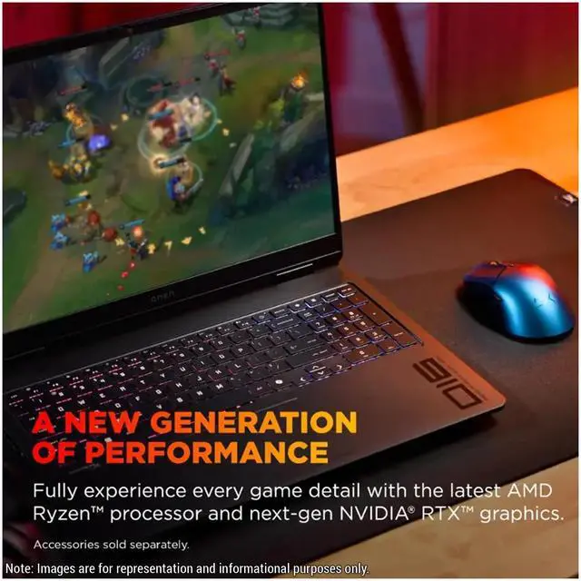 Alt view image 3 of 7 - HP OMEN Gaming Laptop, AMD Ryzen 9-8940HX, 64 GB DDR5 RAM, 2 TB PCIe SSD, 16" 2K (1920x1200) 144Hz Display, Nvidia G-Force RTX 5060, Backlit Keyboard, W11 Home, Shadow Black