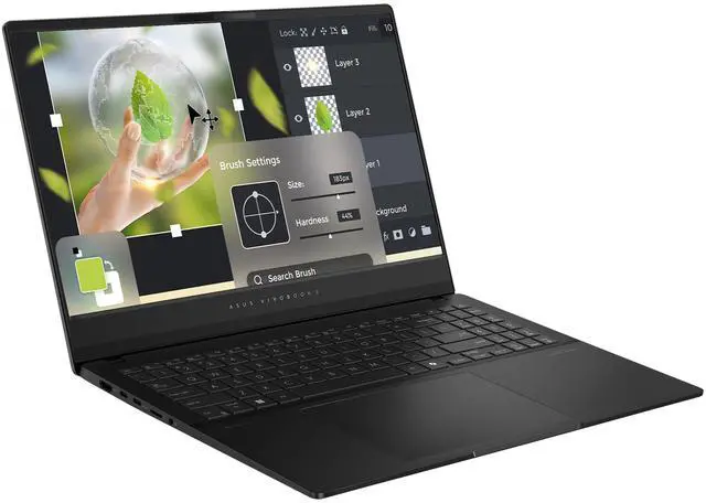 Alt view image 6 of 7 - ASUS Vivobook S Copilot+ Laptop, AMD Ryzen AI 9 HX 370, 32 GB LPDDR5x RAM, 1 TB PCIe SSD, 15.6" 3K (2880x1620) Display, AMD Radeon 890M, 1-Zone RGB Backlit Keyboard, W11 Pro, Neutral Black