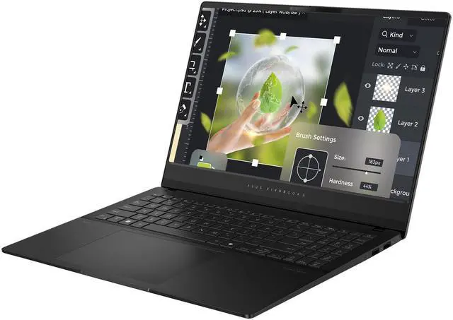 Alt view image 7 of 7 - ASUS Vivobook S Copilot+ Laptop, AMD Ryzen AI 9 HX 370, 32 GB LPDDR5x RAM, 1 TB PCIe SSD, 15.6" 3K (2880x1620) Display, AMD Radeon 890M, 1-Zone RGB Backlit Keyboard, W11 Pro, Neutral Black