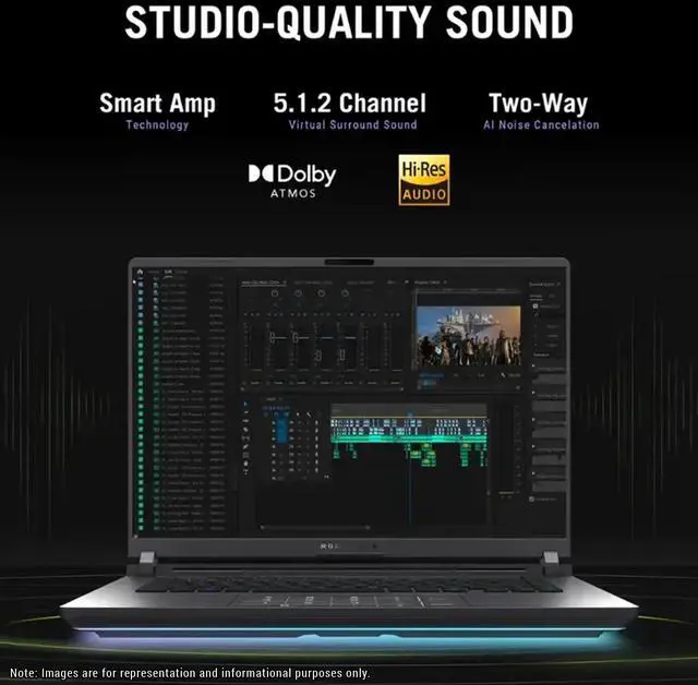 Alt view image 3 of 7 - ASUS ROG Strix G16 Gaming Laptop, Intel Ultra 9-275HX, 64 GB DDR5 RAM, 2 TB PCIe SSD, 16" 2.5K (2560x1600) 240Hz Nebula Display, Nvidia G-Force RTX 5070, RGB Backlit Keyboard, W11 Pro, Eclipse Gray