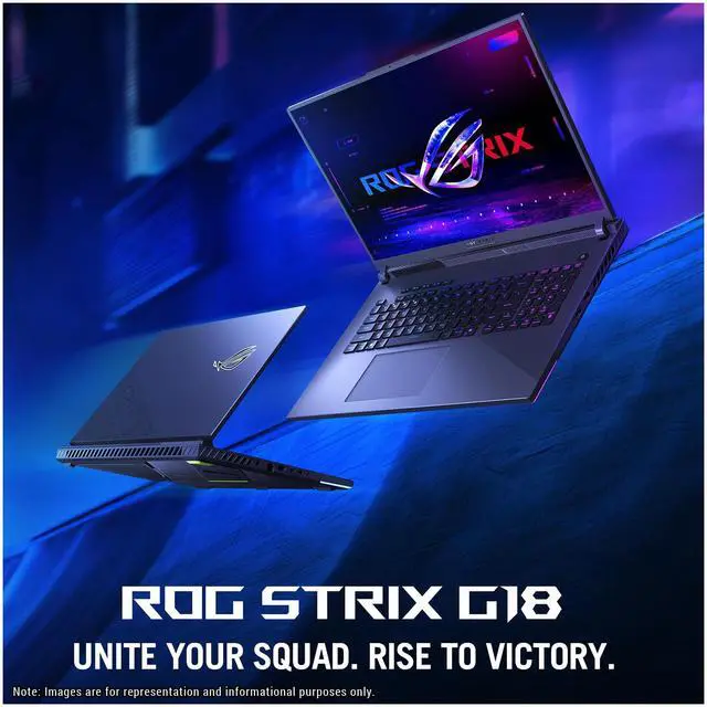 Alt view image 2 of 7 - ASUS ROG Strix G18 Gaming Laptop, AMD Ryzen 9-9955HX, 32 GB DDR5 RAM, 1 TB PCIe SSD, 18" 2.5K (2560x1600) 240Hz Display, Nvidia G-Force RTX 5070, 4-Zone RGB Keyboard, W11 Home, Eclipse Gray