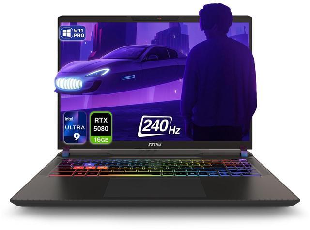 Main image of MSI Vector 16 HX AI Gaming Laptop, Intel Ultra 9-275HX, 32 GB DDR5 RAM, 1 TB PCIe SSD, 16" WQXGA (2560x1600) 240Hz Display, Nvidia G-Force RTX 5080, 24 Zone RGB Keyboard, W11 Pro, Cosmo Gray