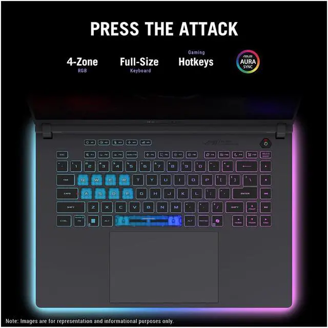 Alt view image 2 of 7 - ASUS ROG Strix G16 Gaming Laptop, Intel i7-14650HX, 16 GB DDR5 RAM, 2 TB PCIe SSD, 16 FHD+ (1920x1200) Display, Nvidia G-Force RTX 5060, 4-Zone RGB Keyboard, W11 Home, Eclipse Gray