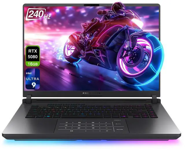 Main image of ASUS ROG Strix G16 Gaming Laptop, Intel Ultra 9-275HX, 32 GB DDR5 RAM, 2 TB PCIe SSD, 16" 2.5K (2560x1600) Display, Nvidia G-Force RTX 5080, RGB Backlit Chiclet Keyboard, W11 Home, Eclipse Gray