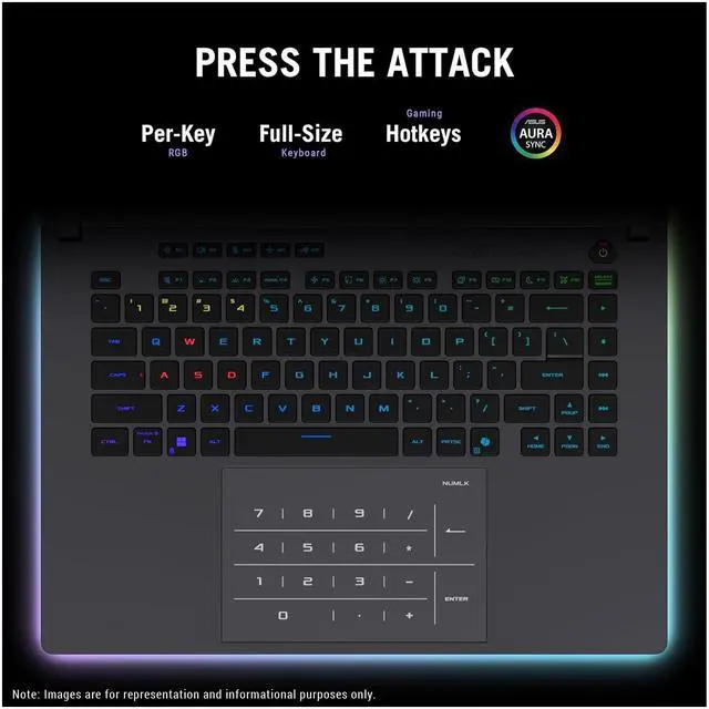 Alt view image 2 of 7 - ASUS ROG Strix G16 Gaming Laptop, Intel Ultra 9-275HX, 32 GB DDR5 RAM, 2 TB PCIe SSD, 16" 2.5K (2560x1600) Display, Nvidia G-Force RTX 5080, RGB Backlit Chiclet Keyboard, W11 Home, Eclipse Gray