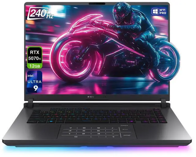 Main image of ASUS ROG Strix G16 Gaming Laptop, Intel Ultra 9-275HX, 32 GB DDR5 RAM, 1 TB PCIe SSD, 16 2.5K (2560x1600) Display, Nvidia G-Force RTX 5070Ti, RGB Backlit Chiclet Keyboard, W11 Pro, Gray