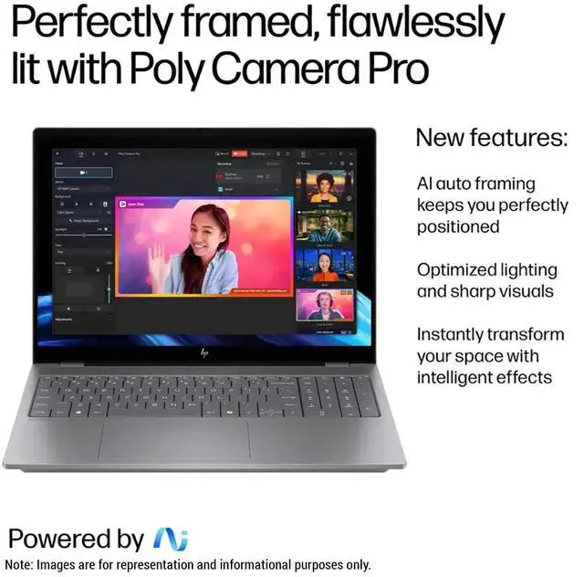 Alt view image 2 of 7 - HP OmniBook X AI 16 Laptop, Intel Ultra 7-255H, 32 GB DDR5 RAM, 2 TB PCIe SSD, 16" 2K (2048x1280) OLED Touchscreen, Nvidia G-Force RTX 4050, Backlit Keyboard, W11 Pro, Meteor Silver