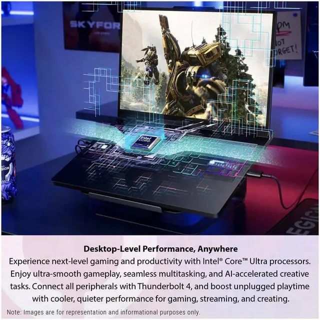 Alt view image 2 of 7 - Lenovo Legion Pro 5i Gen 10 Gaming Laptop, Intel Ultra 9-275HX, 64 GB DDR5 RAM, 4 TB PCIe SSD, 16" WQXGA (2560x1600) Display, Nvidia G-Force RTX 5070, 24-Zone RGB Backlit, W11 Pro, Eclipse Black
