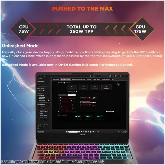 Alt view image 2 of 7 - HP OMEN 16 MAX Gaming Laptop, AMD Ryzen AI 7-350, 64 GB DDR5 RAM, 2 TB PCIe SSD, 16" WQXGA (2560x1600) 240Hz Display, Nvidia G-Force RTX 5070, 4-Zone RGB Backlit Keyboard, W11 Pro, Shadow Black