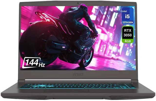 Alt view image 4 of 7 - MSI Thin 15 Gaming Laptop, Intel i5-13420H, 16 GB DDR4 RAM, 1 TB PCIe SSD, 15.6" FHD (1920x1080) 144Hz Display, Nvidia G-Force RTX 3050, Backlit Keyboard, W11 Home, Cosmos Gray