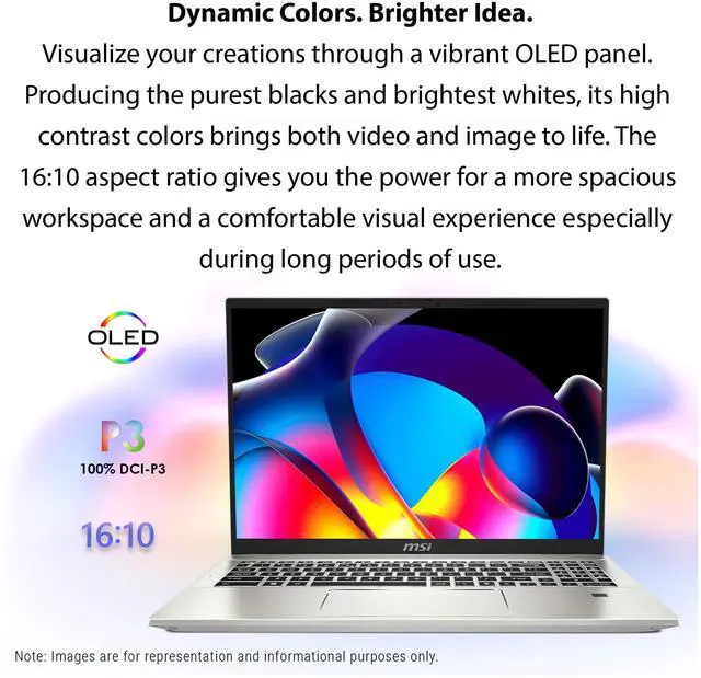Alt view image 2 of 7 - MSI Prestige A16 AI Laptop, AMD Ryzen AI 9-365, 32 GB LPDDR5x RAM, 1 TB PCIe SSD, 16" QHD+ (2560x1600) Display, AMD Radeon Graphics, White Backlit Keyboard, W11 Pro, Urban Silver